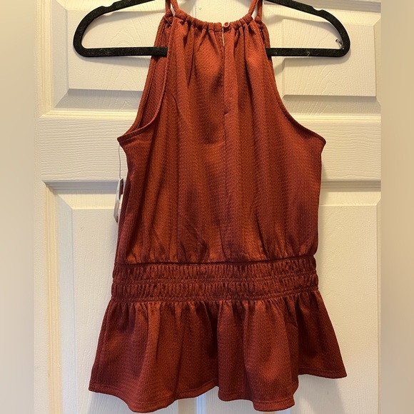 Nine West‎ Marsala Halter Peplum Top - Picture 7 of 10